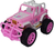 Carro Carrinho Rally Jeep Controle Remoto Rosa Super Car Com Boneca Acende Farois - comprar online