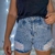 Short Jeans Feminino Detroyed Cintura Alta 100% Algodão - comprar online