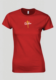 Camiseta Di-Legado "Ele Vive" - Baby look Vermelha