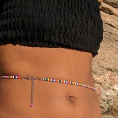 Body Chain de Miçangas / Colar de Cintura - Branco/ Preto/ Colorido