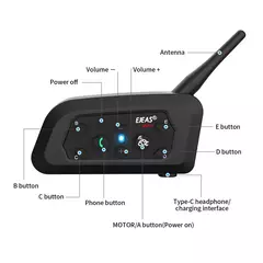 Intercomunicador Ejeas v6 pro +/plus, bluetooth, à prova d'água ip67, p/ Capacetes - comprar online