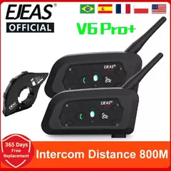 Intercomunicador Ejeas v6 pro +/plus, bluetooth, à prova d'água ip67, p/ Capacetes na internet