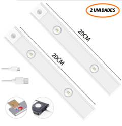 Luminária LED com sensor de movimento recarregável por USB - comprar online