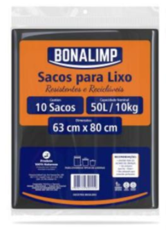 SACO LIXO BONALIMP ALMOFA 50L PT