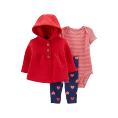 SET TRIO CON CAMPERA CARTER'S "CORAZÓN"