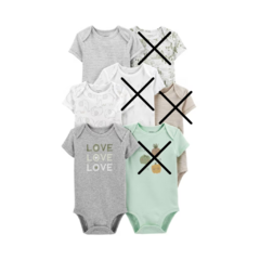 SET 3 BODIES CARTER'S "LOVE" - comprar online