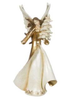 RESINA NATAL ANJO (DOURADO) 33,5cm