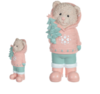 RESINA NATAL URSO EM PE(ROSA) 36,8X14X17,8cm