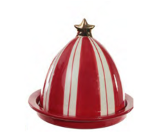 NATAL OBJETO DECORATIVO (VERMELHO BRANCO) 16,5X16,5X13,8cm