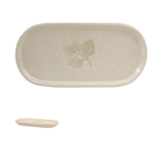 NATAL BANDEJA DECORATIVA RUSTIC (BRANCO) 25X12X7,2cm