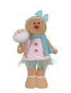 BONECO NATAL GINGERBREAD EM PE. C/SORVETE (AZUL ROSA) 53cm