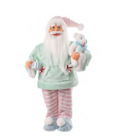 PAPAI NOEL DE PIJAMA NATAL EM PE (VERDEROSA) 45cm