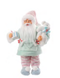 PAPAI NOEL DE PIJAMA NATAL EM PE (VERDEROSA) 30cm