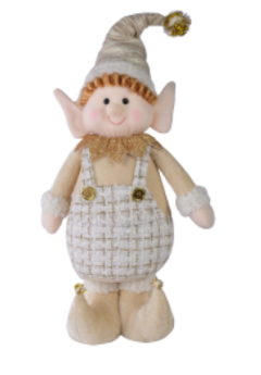 BONECO NATAL ELFO EM PE (CHAMPANHE) 58cm