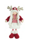 BONECO NATAL MENINA EM PE (VERMELHO BRANCO) 34cm