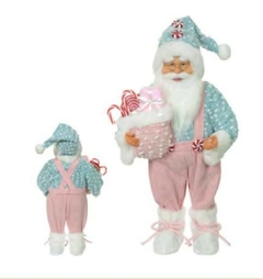 Papai noel natal sentado candy colors - rosa/azul