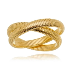 Pulseira Snake Duo no banho ouro 18 k