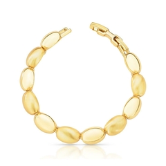 Pulseira maleável banho liso e acetinado ouro 18k