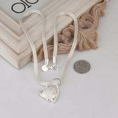 Colar em prata esterlina 925para mulher, moda coração - comprar online