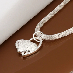Colar em prata esterlina 925para mulher, moda coração - comprar online