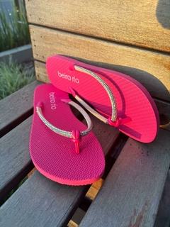 CHINELO BEIRA RIO PINK STRASS