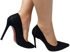 Scarpin preto Lurex 11cm na internet