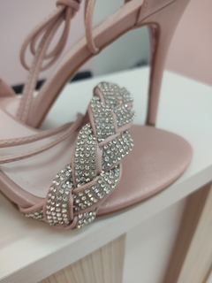 Sandália trança strass rose - comprar online