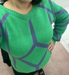 BLUSA LOSANGULO VERDE COM LILAS