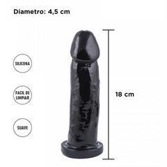 Dildo Macizo Negro 18 x 4.5 - comprar online