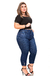 Calça Cropped jeans Plus Size Strecht Lycra 2 Botões na barra Elástico na cintura 5165 - comprar online