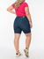 Bermuda Feminina Ciclista Strecht Lycra Cintura Alta Jeans Escura Plus Size Fact Jeans 5651 - Fact Jeans