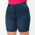 Imagem do Bermuda Feminina Ciclista Strecht Lycra Cintura Alta Jeans Escura Plus Size Fact Jeans 5651