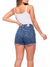 Shorts Feminino Jeans Barra Desfiada 5701 Tecido com Elastano Stretch Lycra Cintura Média Fact Jeans - loja online