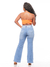 Calça Jeans Wideleg Feminina 5792 Strecht Lycra Elastano super conforto Bordado Floral Lavagem Delavê na internet
