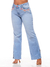 Calça Jeans Wideleg Feminina 5792 Strecht Lycra Elastano super conforto Bordado Floral Lavagem Delavê - loja online