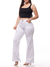 Calça Wide Leg Sarja Branca 5808 Modelagem Comfy Elegante Tecido Premium com Elastano Strech Lycra Cintura Média Fact Jeans - comprar online