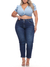 Calça Cropped Jeans 5891 com Detalhe na Barra Tecido Premium Grosso Encorpado Modelagem Levanta Bumbum Chapa Barriga Cintura Alta Plus Size Fact Jean