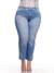 Calça Cropped Jeans 5894 com Bordado na Barra Tecido Premium com Elastano Strech Lycra Modelagem Levanta Bumbum Chapa Barriga Cintura Alta Plus Size Fact Jeans - loja online