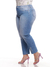 Imagem do Calça Cropped Jeans 5894 com Bordado na Barra Tecido Premium com Elastano Strech Lycra Modelagem Levanta Bumbum Chapa Barriga Cintura Alta Plus Size Fact Jeans