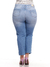 Calça Cropped Jeans 5894 com Bordado na Barra Tecido Premium com Elastano Strech Lycra Modelagem Levanta Bumbum Chapa Barriga Cintura Alta Plus Size Fact Jeans