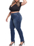 Calça Skinny Jeans Básica 5939 Lavagem Estonada Tecido Macio com Elastano Strech Lycra Chapa Barriga Levanta Bumbum Cintura Alta Plus Size Fact J - comprar online