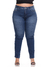 Calça Skinny Jeans Básica 5939 Lavagem Estonada Tecido Macio com Elastano Strech Lycra Chapa Barriga Levanta Bumbum Cintura Alta Plus Size Fact J - Fact Jeans