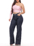 Calça Wide Leg Jeans Escura 5946 Modelagem Confortável Comfy Tecido Premium Macio com Muito Elastano Strech Lycra Elástico modelador Cintura Média - comprar online