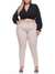 Calça Cigarrete Sarja Colorida Plus Size Cintura Alta Com Elastano 5983 - Fact Jeans