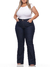 Calça Bootcut Flare 5993 Jeans Escuro Tecido Premium Macio com Elastano Strech Lycra Chapa Barriga Bolso Embutido Cintura Alta Plus Size Fact Jea - comprar online