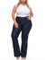 Calça Bootcut Flare 5993 Jeans Escuro Tecido Premium Macio com Elastano Strech Lycra Chapa Barriga Bolso Embutido Cintura Alta Plus Size Fact Jea na internet