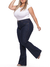 Calça Bootcut Flare 5993 Jeans Escuro Tecido Premium Macio com Elastano Strech Lycra Chapa Barriga Bolso Embutido Cintura Alta Plus Size Fact Jea - Fact Jeans