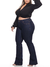 Calça Bootcut Flare 5994 Jeans Escuro Tecido Premium Leve Macio com Elastano Lycra Modelagem Chapa Barriga Bolso Embutido Cintura Alta Plus Size Fac - Fact Jeans