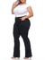 Calça Flare Sarja Preta 6002 Confortável Comfy Tecido Encorpado com Elastano Strech Lycra Modelagem Chapa Barriga Cintura Alta Plus Size Fact Jeans - Fact Jeans