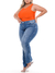 Calça Reta Feminina Jeans 6033 Plus Size Cintura Alta Chapa Barriga Com Elastano Plus Size - comprar online